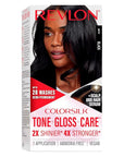 Revlon ColorSilk Tone + Gloss + Care Demi Permanent Hair Color, Dye Kit with Leave-In Scalp and Haircare Serum, 2x Shinier, 4x Stronger, 1 Black, 4.5 fl oz
