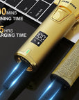 FADEKING® Professional Hair Clippers for Men - Cordless Hair Clippers, LCD Display Barber Clippers for Hair Cutting & Mens Grooming with Travel Case (Gold+Bronze)