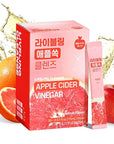 [Liveling] Apple Cider Vinegar Drink Stick & 3-in-1 Shot – Grapefruit Flavor | Supports Digestion, Daily Cleanse, Sugar-Free, Low-Calorie, Portable On-The-Go Packets (30 sticks)