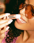 Poppy & Pout Pomegranate Peach Jumbo Lip Balm | All Natural Lip Balms & Moisturizers | Hydrates with Beeswax, Vitamin E, Organic Coconut Oil | Cruelty-Free | Lip Balm in Recyclable Cardboard Tube