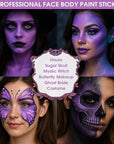 BAD COLOR Light Purple Face Paint Stick, Cream Lavender Periwinkle Eye Black, Sweatproof Waterproof for Sports Violet Lilac Halloween SFX Ursula Cosplay Costume Makeup