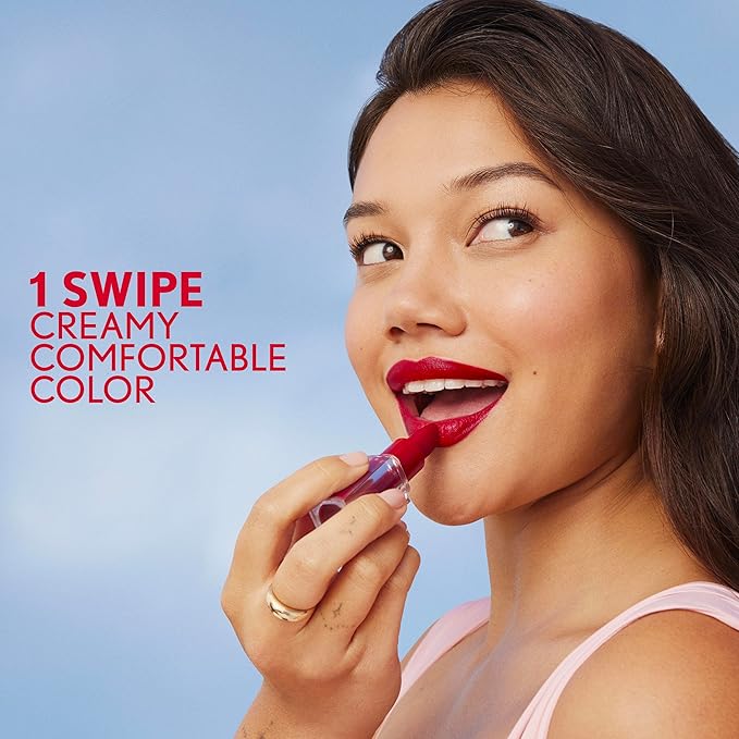 COVERGIRL Clean Lip Color, Adorned, Satin Finish, Squalane, Avocado & Aloe, Carmine-Free, Non-Drying, 0.12oz