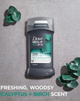 Dove Men+Care Aluminum Free 3 Pack Wild Eucalyptus Deodorant for Men 3 oz