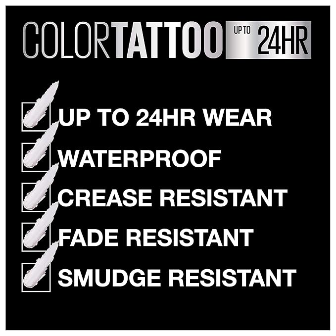 Maybelline New York Color Tattoo 24 Hour Longwear Cream Eyeshadow Makeup, Front Runner, 1 Count