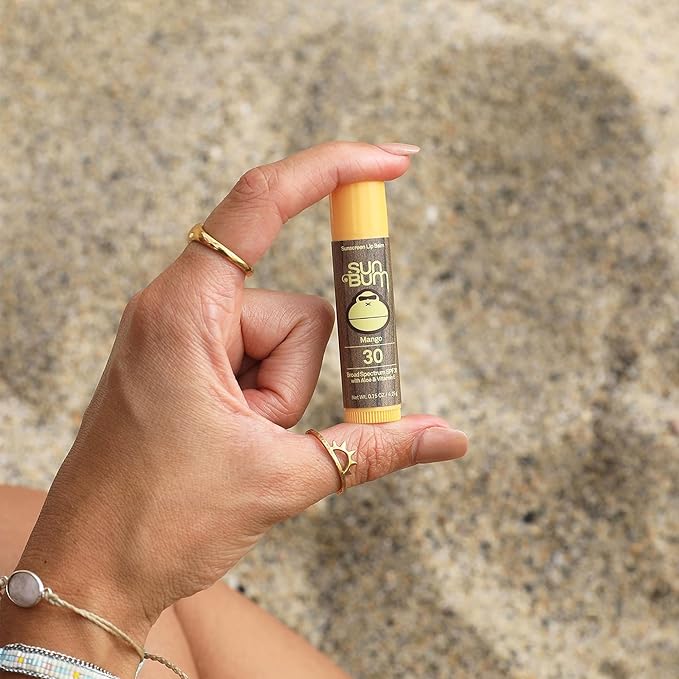 Sun Bum SPF 30 Sunscreen Mango Lip Balm - Moisturizing Aloe Vera and Vitamin E - Vegan and Cruelty Free - Broad Spectrum UVA/UVB Lip Protection - 0.15 oz Stick