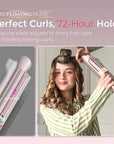 Upgraded Automatic Rotating Curling Iron - TYMO CurlPro Plus Long Barrel Curling Wand for Long Hair, Ceramic Hair Curler for Women, Anti-Scald, Tangle-Free, 600M Ionic, Dual Voltage,Gold Blush, 1 Inch