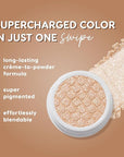 ColourPop Super Shock Shadow - High-Pigment, Crème-Powder Eye Makeup - Single Glitter Eyeshadow with Minimal Fallout and Unique Bouncy Texture - Ivory Eyeshadow - Mighty Morphin (0.07 oz)