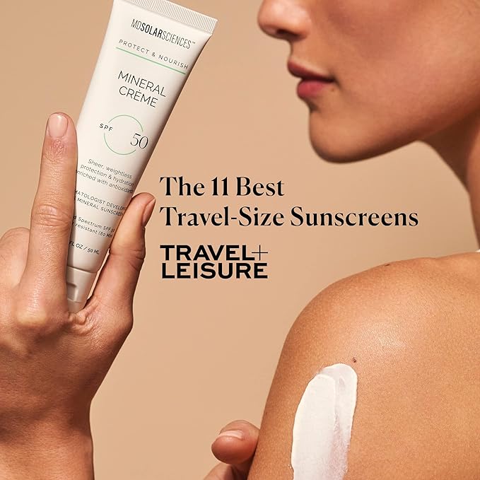 MDSolarSciences Face and Body Sunscreen, SPF 50, Mineral Sunscreen for Kids and Adults, Water-Resistant Up to 80 Minutes, Broad Spectrum UV Protection, 1.7 Fl Oz