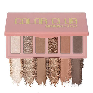 6 Colors Mini Naked Eyeshadow Makeup Palette Caramel & Bronzed Neutral Tone Eye Shadow Matte & Shimmer Nude Make Up Pallet with Mirror Blendable Highly Pigmented Travel Size Gift Kit 05