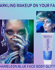 MEICOLY Chameleon Blue Hair Glitter,Chunky Face Glitter Gel,Color Changing Mermaid Singer Concerts Sparkling Glitter for Face Body,Halloween Festival Party Makeup,50ml