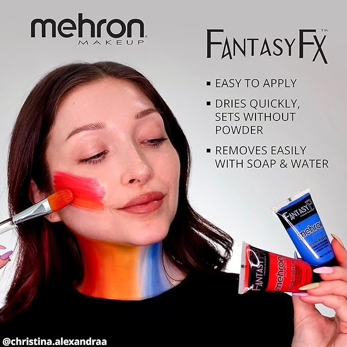 Mehron Makeup Fantasy FX Cream Makeup | Water Based | Halloween | Wolfman Brown Face & Body Paint For Adults 1 fl oz (30ml) (Wolfman Brown)