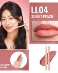 Oulac Waterproof Lipliner Pencil - Smooth and Creamy, Retractable Lip Makeup for Precision Application, Vegan & Cruelty-Free, LL04 Sunlit Peach