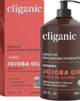 Cliganic Organic Jojoba Oil 32 oz, 100% Pure | Bulk, Natural Cold Pressed Unrefined Hexane Free Oil for Hair & Face