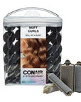 Conair Foam Hair Rollers - Heatless Curlers - Heatless Curls -Foam Rollers - Black & Gray - Assorted Sizes - 48 Count w/storage case