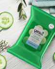 Yes To Face Wipes for Women and Men, Sensitive Facial Cleansing Wipes for use as a Make Up Remover, Cleaning, Soothing, Cucumbers Aloe Vera (Pack of 2)