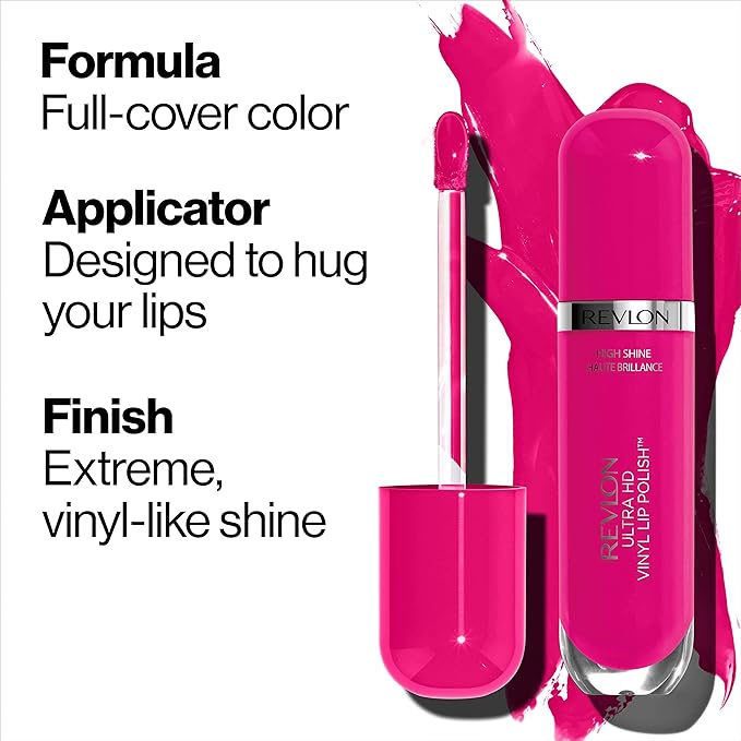 Revlon Ultra HD Vinyl Lip Polish, Liquid Lipstick, Birthday Suit, Mauve Nude Gloss