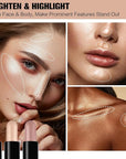 Contour Stick, 4Pcs Dual-Ended Highlighter Makeup Pen & A+Set B)
