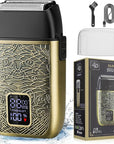 Electric Shavers for Men,Powerful Motor Electric Razor,Head Shavers for Bald Men,Triple Foil Beard Trimmer,Barber Supplies LED Displays & USB Charging Waterproof Shaver, Gifts