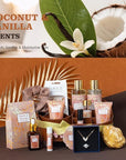 Luxury Gifts for Women, 16 Pcs Spa Gifts for Women of Coconut & Vanilla Scents Skin Care Kit, Facial Kit with Face Day Cream, Night Cream, Skincare Set, Skin Care Set Wrap in Makeup Storage Box
