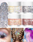 LANGMANNI Holographic Body Glitter Gel for Body, Face, Hair and Lip.Color Changing Glitter Gel Under Light. Vegan & Cruelty Free-1.35 oz (8# Golden Starlight)