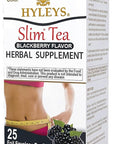 Hyleys Slim Tea Blackberry Flavor - Weight Loss Herbal Supplement Cleanse and Detox - 25 Tea Bags (1 Pack)