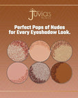 Juvia's Place Palette The Nudes - Neutral Hues, Blush, Sand, & Shimmer, Professional Eye Makeup, Pigmented Palette for Eye Color & Shine, Pressed, Shades of 6
