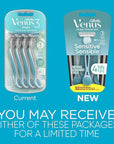 Gillette Venus Simply 3 Sensitive Women's Disposable Razors, Pack of 2 with 4 razors