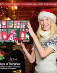 Advent Calendar 2025 for Adult Women, Christmas 24 Pieces Beauty Fashion and Jewelry Bath Sets Countdown Gifts, Christmas Surprise Gift Baskets for Women, Mom, Wife, Sister, Colleague, Adult