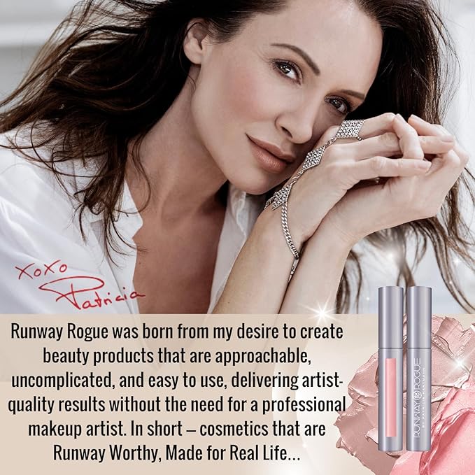 Runway Rogue Pearl Glam Long Wear Shimmer Liquid Lipstick, Metallic Pale-Mauve Lipstick with Silver and Gold Shimmer, ‘Boss Babe’