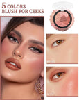 Flower Blush for Cheeks, Matte Shimmer Face Blush Powder,Contour Multiuse Facial Make up Palette,Longlasting Waterproof Embossed Blusher,Mother's Day Makeup Gift for Women-02#Camellia Orange