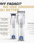 Fagaci Professional Hair Clippers for Men Set Turbo Power with Precise Cutting, Barber Clippers for Hair Cutting, Cordless Hair Clippers and Trimmers Set, Maquina de Cortar Cabello, Haircut Barber Kit