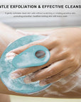 INNERNEED Food Grade Silicone Body Scrubber Gentle Exfoliating Brush for Women Men Deep Clean for All Skin Types, More Hygienic and Well Lather (Dark Green+Pink)