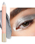 Oulac Silver Glitter Eyeshadow Pencil - Waterproof Eye Shadow Stick Smooth and Long Lasting, Shimmering Glitter Finish, Blendable Eyes Makeup, Vegan & Cruelty-Free 3.8g, (09) Silver Heart