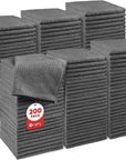 Orighty Wash Cloths Bulk Towels Set 200 Pack, Highly Absorbent and Soft Feel Microfiber Face Cloths, Multi-Purpose Washcloths & Hand Towels for Bathroom, Hotel, Spa, and Gym, 12x12 Inch, Grey