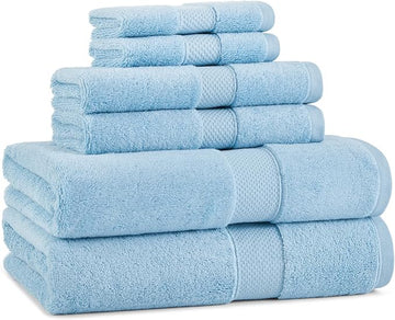 Aston & Arden Egyptian Bath Towel Set - Oversized Ultra Soft Thick & Absorbent, 100% Ringspun Egyptian Cotton Bathroom Towel for Spa, Hotel, 600 GSM, Blue