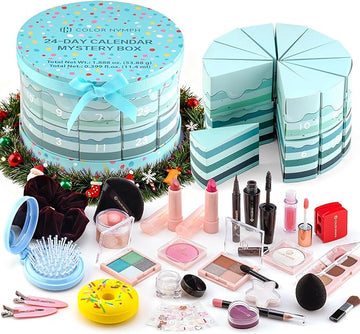 Color Nymph Makeup Advent Calendar 2025, 24 Days Advent Calendar Mystery Box for Christmas, Makeup Gift Sets - Xmas Beauty Countdown Calendar Cosmetics Kit for Women Girls Teens Daughters #Mint Green