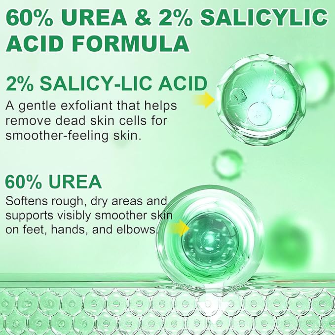 Heel Balm for Dry Cracked Feet (Aloe Vera), Urea Cream 60% Foot Balm Stick for Cracked Heel Repair - Moisturizes, Exfoliates, and Softens Dry, Thickened Skin, Callus Remover for Feet