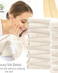 Cosy Family 24 Pack Soft Washcloths Set - 12 x 12 inches, Quick Drying - Highly Absorbent Coral Velvet Fingertip Towel Bathroom Wash Clothes for Bath, Spa, Facial, Kitchen - Cream