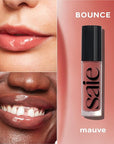 Saie Glossybounce - Hydrating Lip Gloss and Tinted Lip Oil Hybrid with Hyaluronic Acid & Jojoba Oil for Non-Sticky, Ultra-Shiny, Plump & Soft Lips - Everyday Makeup Essential - Bounce (.17 oz)