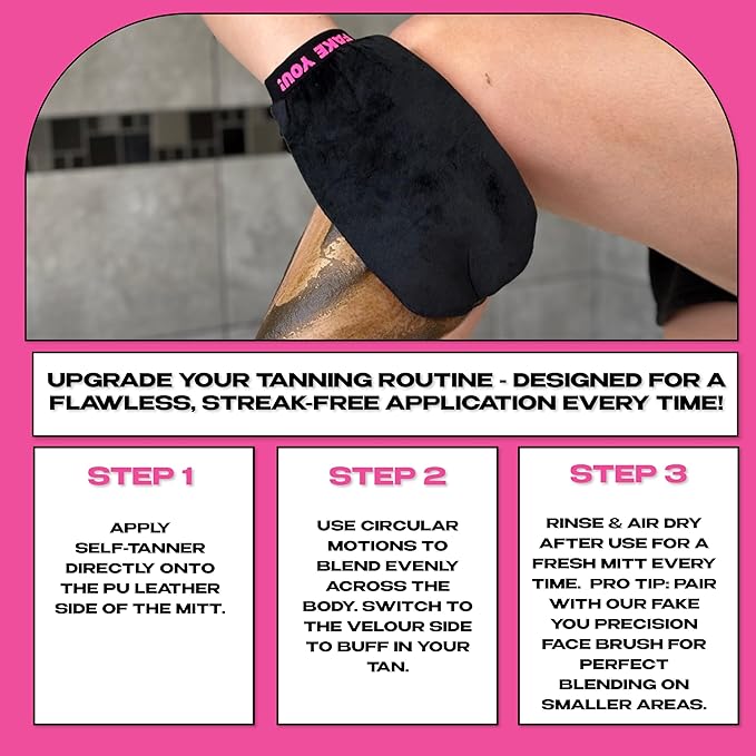 Fake You! Reusable Self-Tan Application Mitt - Dual-Sided, 100% Waterproof, Vegan and Cruelty-Free - Ideal for Perfect Fake Tan Coverage