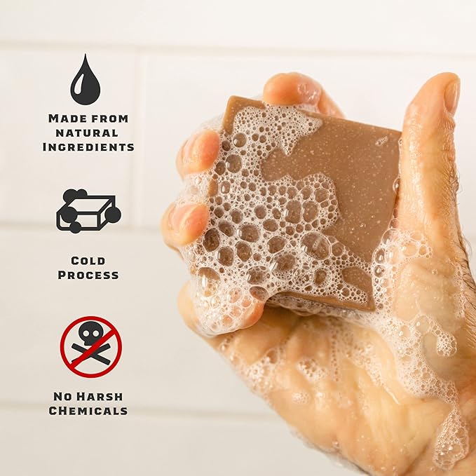 Dr. Squatch Natural Bar Soap for Men - Cold Process Soap with No Harsh Chemicals - Pine Tar, Alpine Sage, Fresh Falls & Eucalyptus Greek Yogurt (5 oz, 4-Pack)