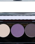 Off White, Matte Medium Lavender Violet, and Matte Deep Purple Vegan Eyeshadow Trio Palette; Talc, Paraben & Cruelty Free