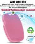 Zinc Infused Silicone Body Scrubber for Shower,Food-Grade Handheld Cleansing Skin Brush, Gentle Exfoliating and Lather Well - Pink