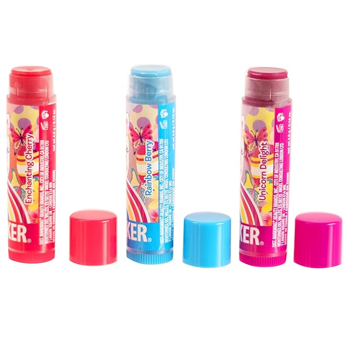 Lip Smacker Magical Unicorn Lip Balm - Moisturizing, Soothing Trio Enchanting Cherry, Rainbow Berry, & Unicorn Delight