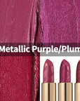 Oulac Metallic Lipstick Set- Dark Lipcolor with Moisturizing Formula, Vegan Beauty, Full-Coverage Lip Color, Christmas Gifts for Women, 4.3g X 3PCS