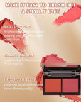 Face Matte Blush Powder Palette-2Colors Buildable Facial Cheek Women Girl-03