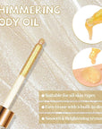 Shimmering Body Oil,Face & Body Glitter Makeup Liquid for Women
