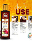 Red Onion Hair Growth Oil - Anti Hair Fall Enriched with 29+ Natural Herbs, Extracts & Oils Including Argan, Jojoba, Rosemary & Black Seed - 200ml