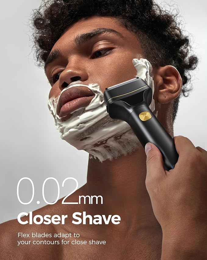 GLAKER Hair Clippers for Men Professional, Cordless Clippers for Hair Cutting, Mens Bear Trimmer, Electric Razor Barber Clippers Hair Trimmer, Gifts for Men (Deep Black)