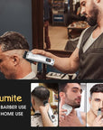 Hair Clippers for Men,4 in 1 Professional Hair Clippers T-Blade Trimmer Electric Foil Shaver Nose Hair Trimmer Set,Cordless Barber Hair Cutting Men’s Grooming Kit LCD Display Gifts (Silver)